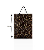 Black Gift Bag With Golden Squares - Medium Size