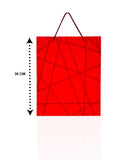 Red Gift Bag With Lines - Medium Size